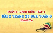 Bài 2 trang 25 SGK Toán 6 tập 1 Cánh Diều